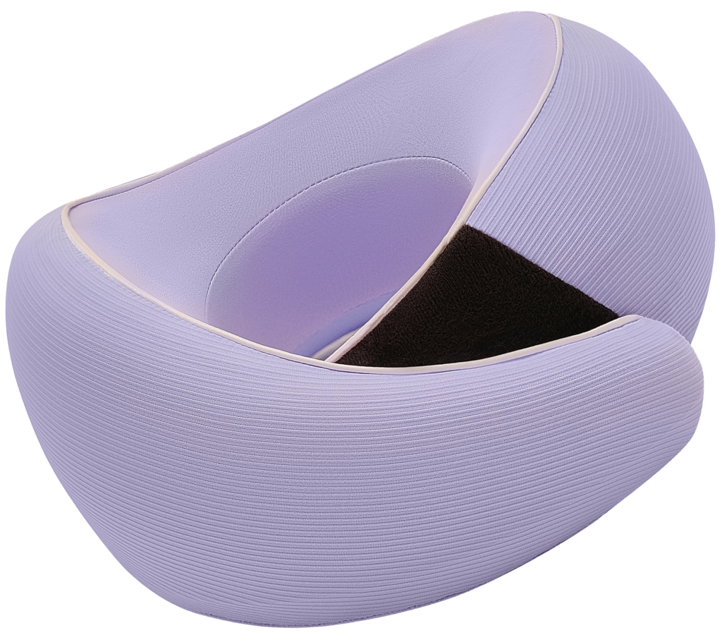 DIVINE DELUXE 360° memory foam travel neck pillow in purple